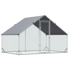 Metal Chicken Coop Run with Cover, Walk-In Outdoor Poultry Pen for Rabbits, Ducks, Large Hen House for Yard, 10' x 6.5' x 6.5', Silver Metal Chicken Coop Run with Cover, Walk-In Outdoor Poultry Pen for Rabbits, Ducks, Large Hen House for Yard, 10' x 6.5' x 6.5', Silver